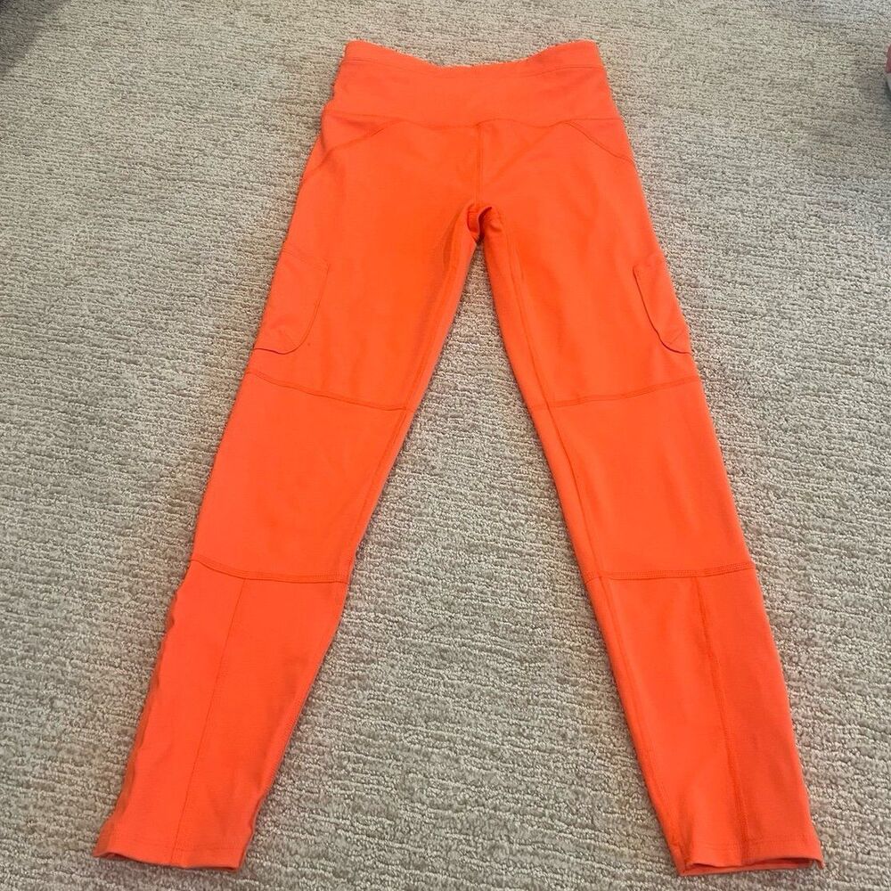 RARE Free People Movement Utility Cargo Pocket Leggings Snap Ankle Orange S